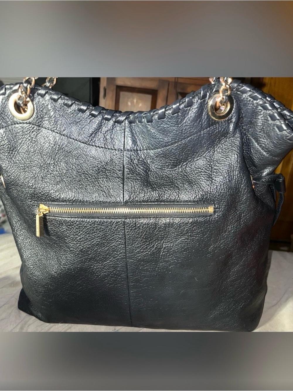 Tory Burch Black Leather Chain-Handle Tote - Picture 2 of 10